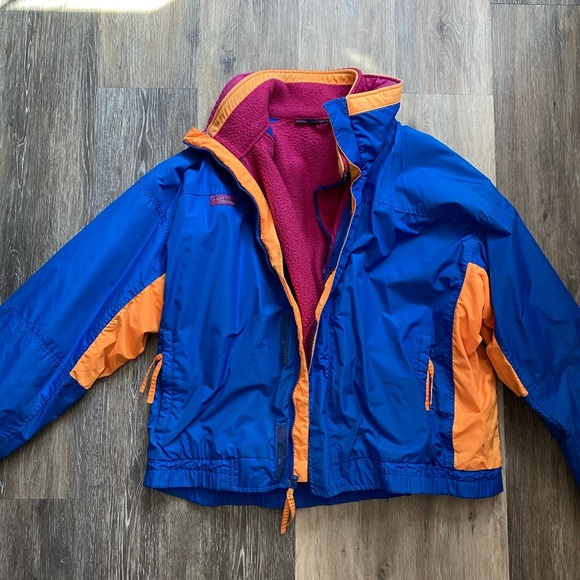 Columbia Vintage ‘90s Bugaboo Blue and Orange Winter Jacket with Fleece Size XL - Picture 1 of 9